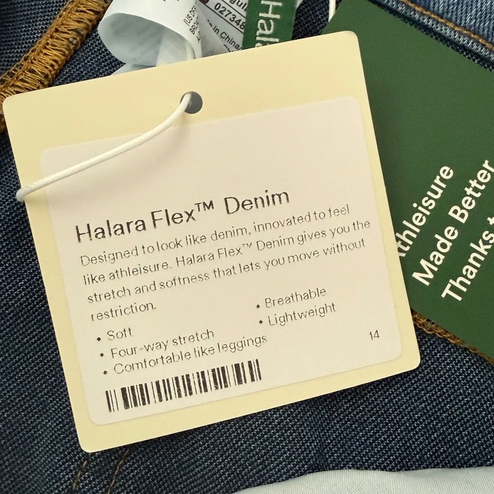 Halara Wide Leg Jeans Womens Large Blue NWT Flex Denim High Waisted Light Wash - Picture 3 of 9